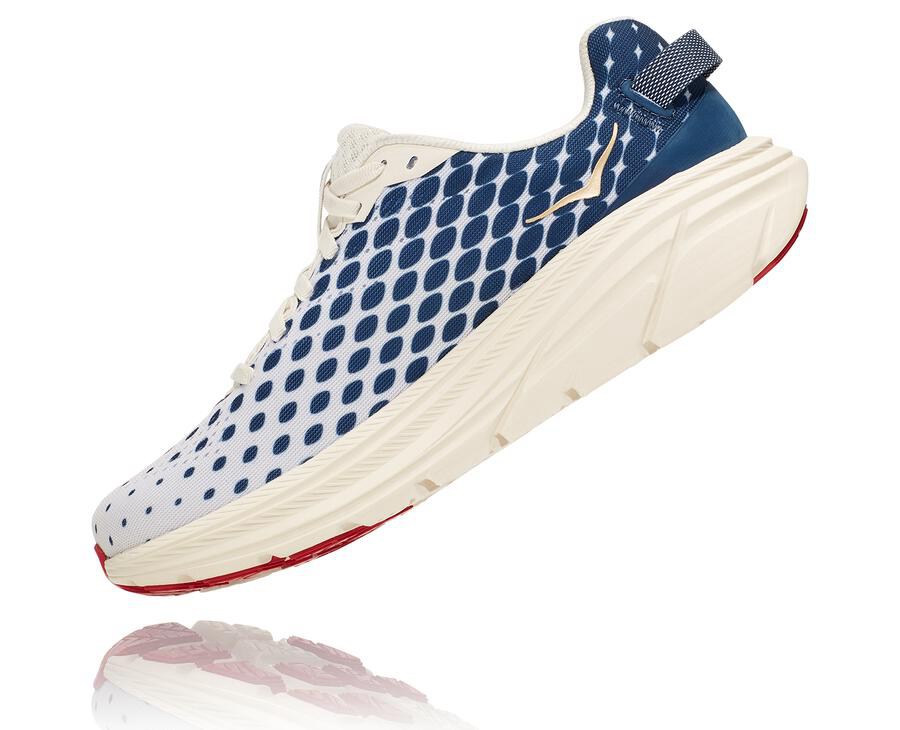 Zapatillas Running Hoka One One Mujer - Rincon 2 - Blancas/Azules - COX706923